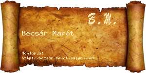 Becsár Marót névjegykártya